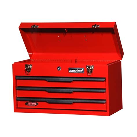 international tool storage 26-in red steel lockable tool box|home depot international tool box.